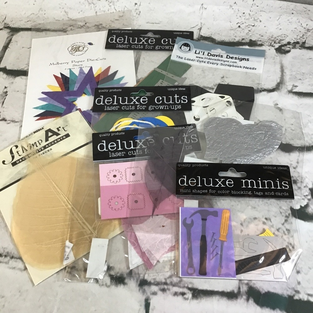 Scrapbooking Embellishments Die-Cuts Lot Dice Hearts Leaves Balloons Tools